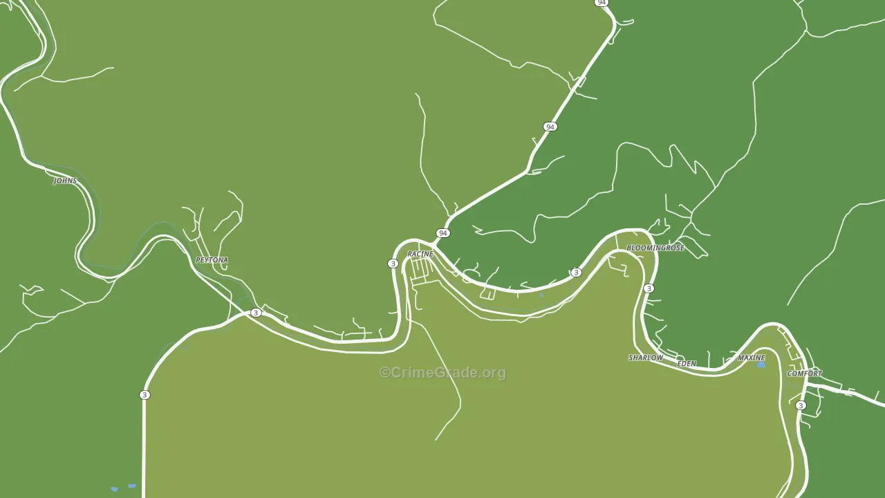 25165, WV Map of Theft Rates