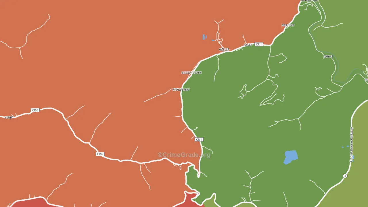 25169, WV Map of Theft Rates