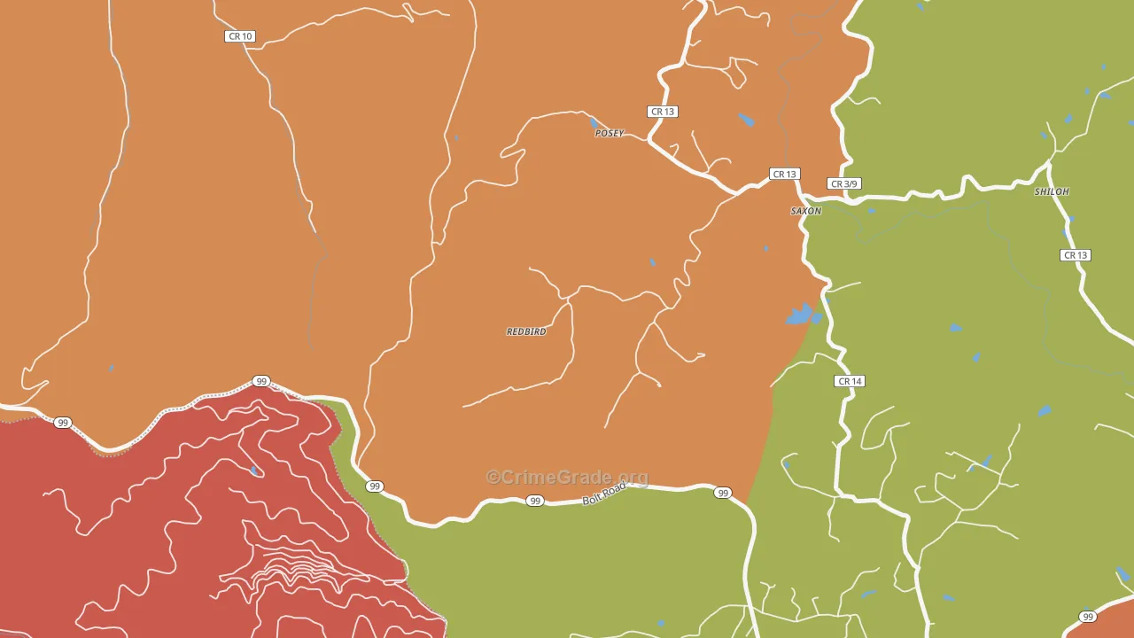 25180, WV Map of Theft Rates