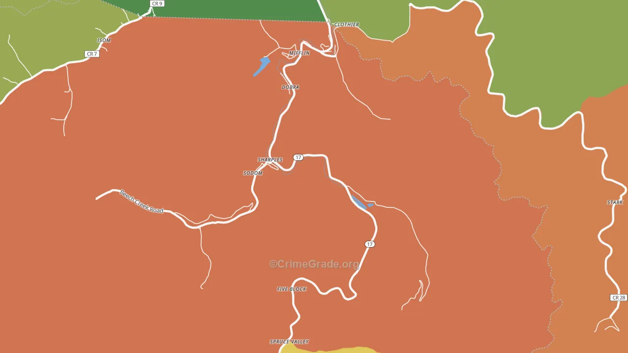 25183, WV Map of Theft Rates