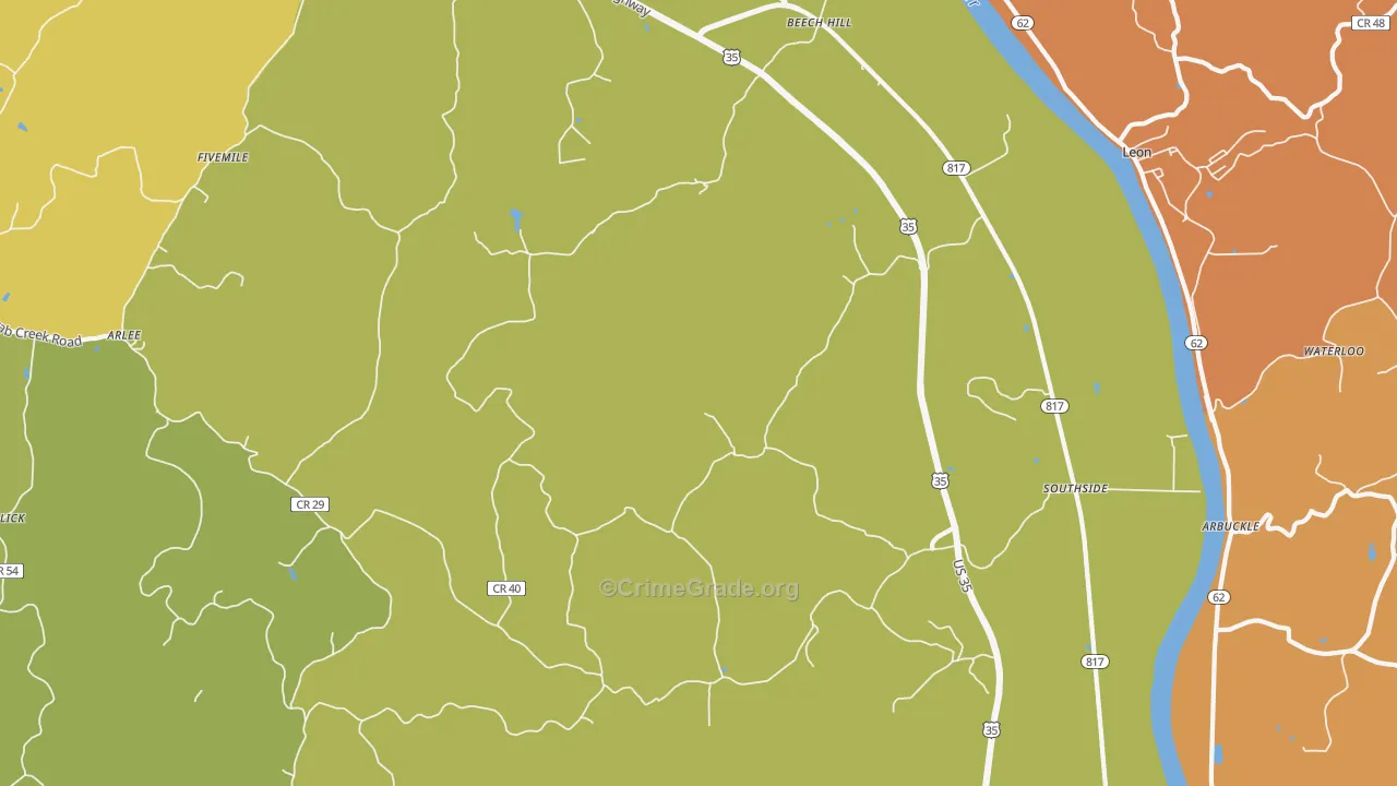 25187, WV Map of Theft Rates