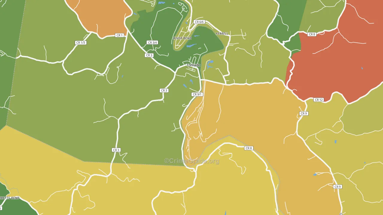 25202, WV Map of Theft Rates