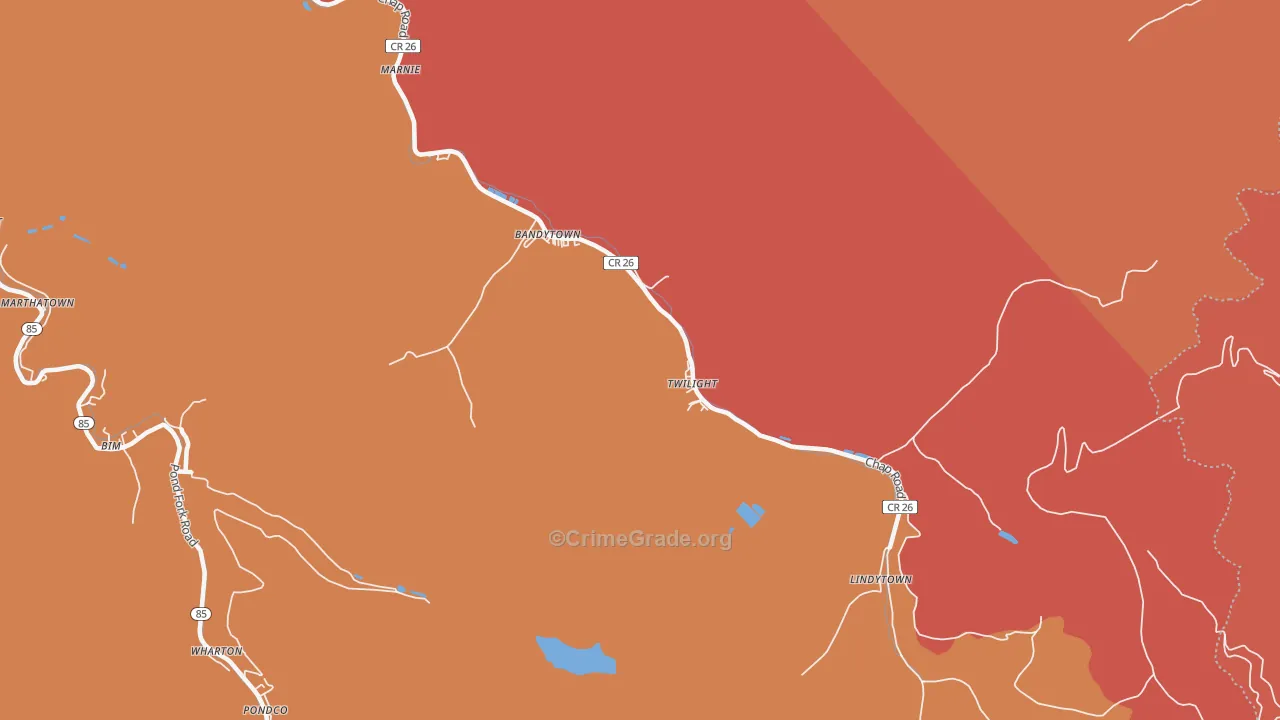 25204, WV Map of Theft Rates