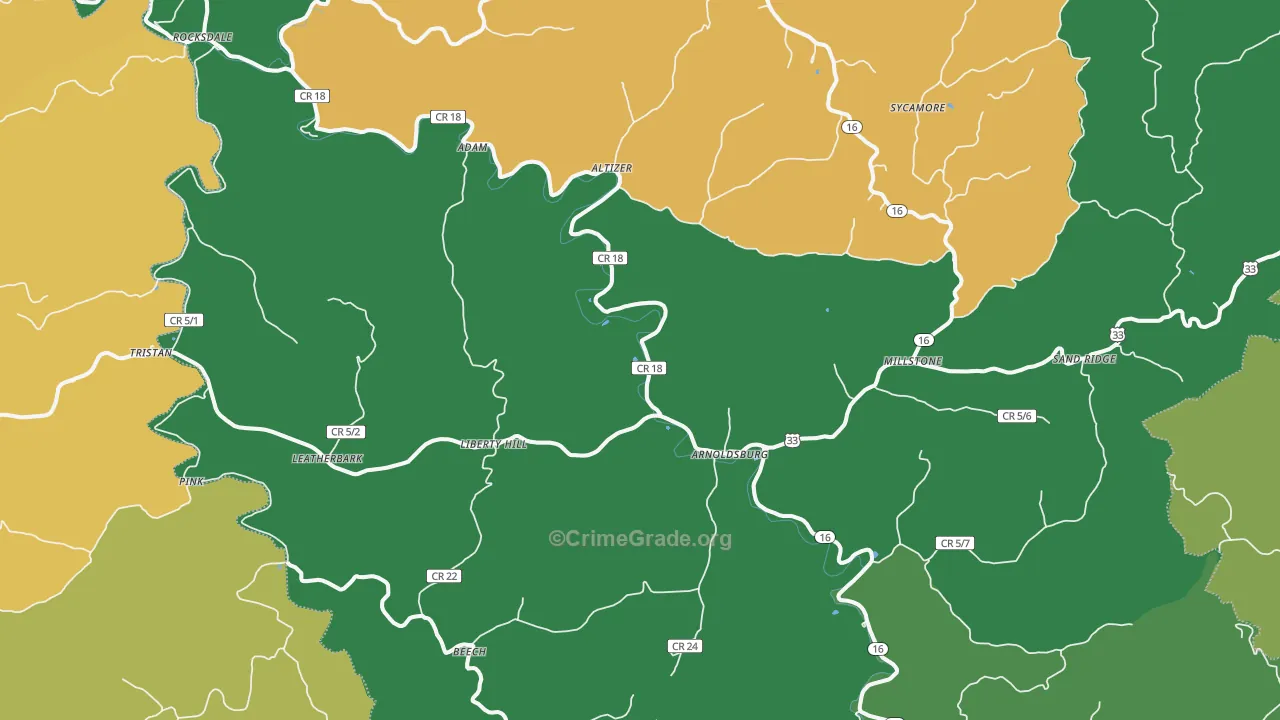 25234, WV Map of Theft Rates