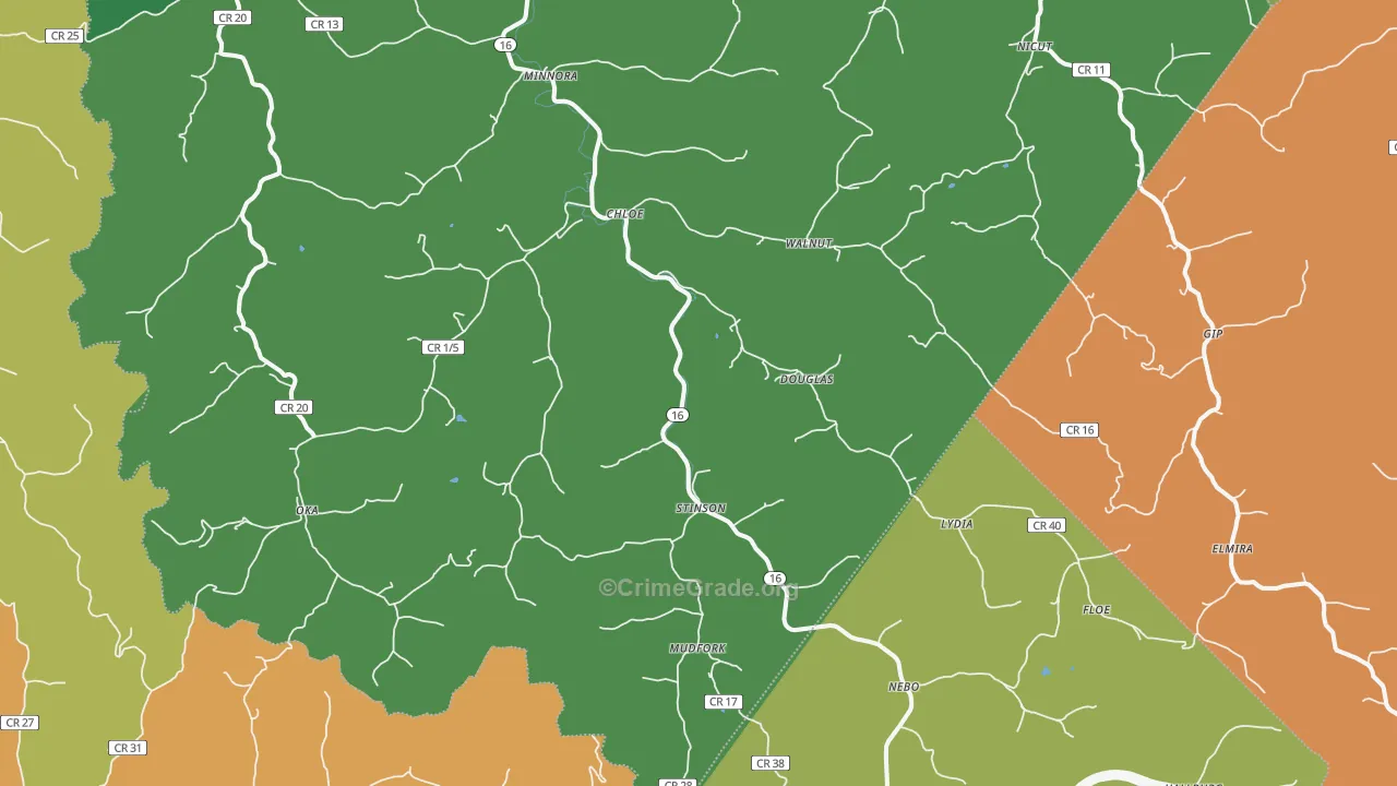 25235, WV Map of Theft Rates