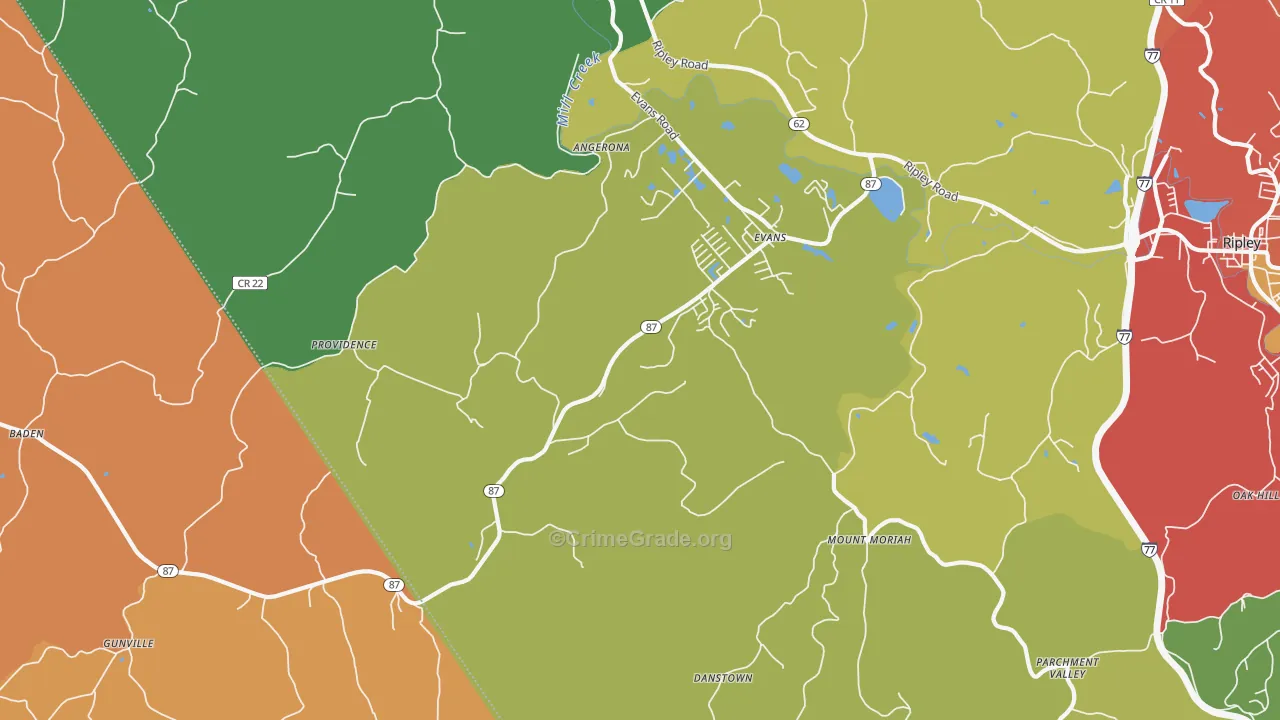 25241, WV Map of Theft Rates