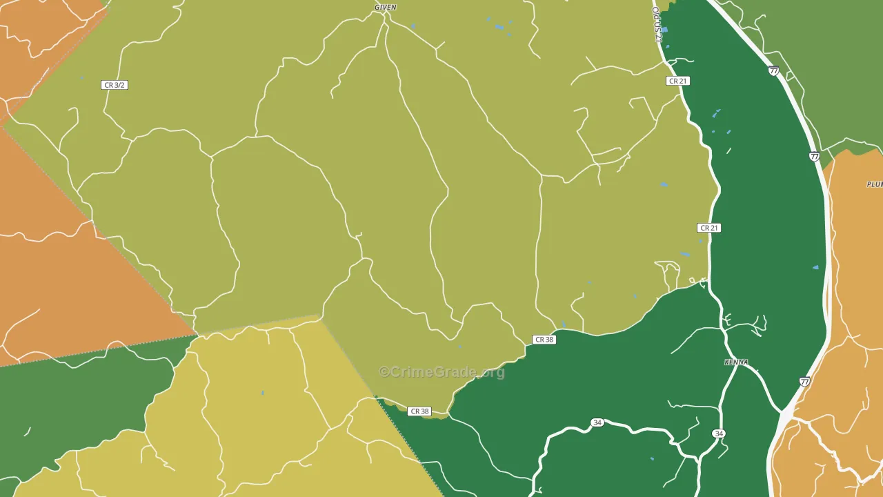 25245, WV Map of Theft Rates