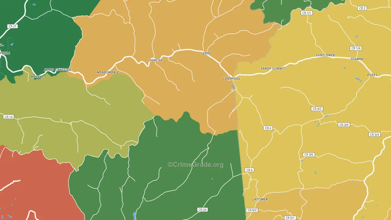 25252, WV Map of Theft Rates