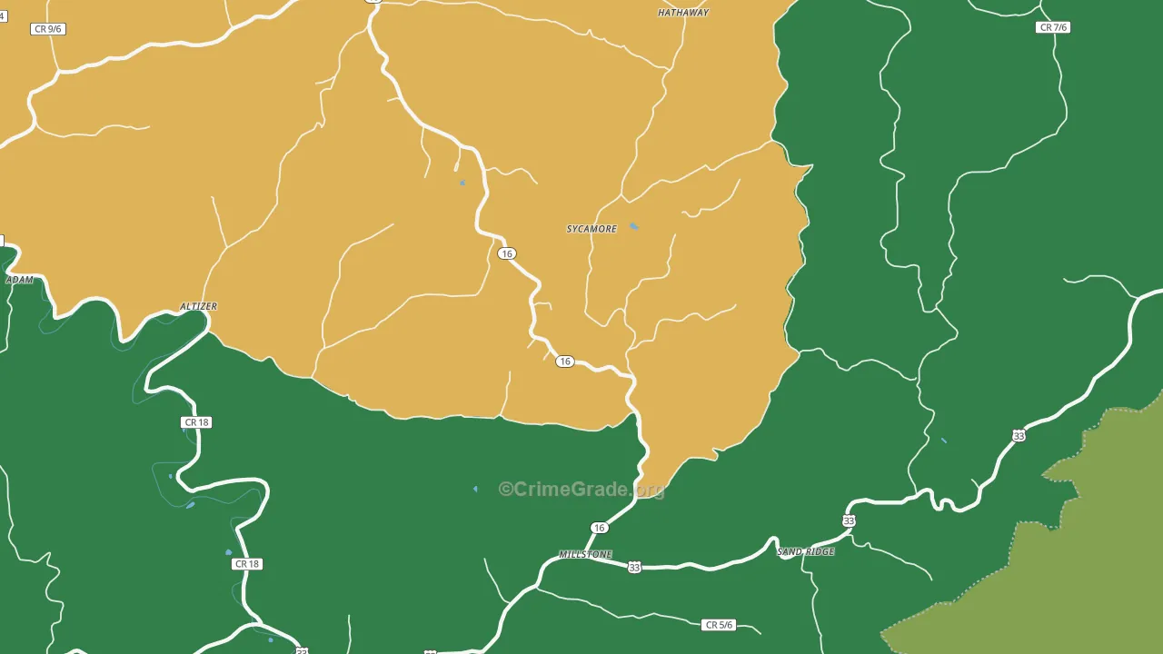 25261, WV Map of Theft Rates