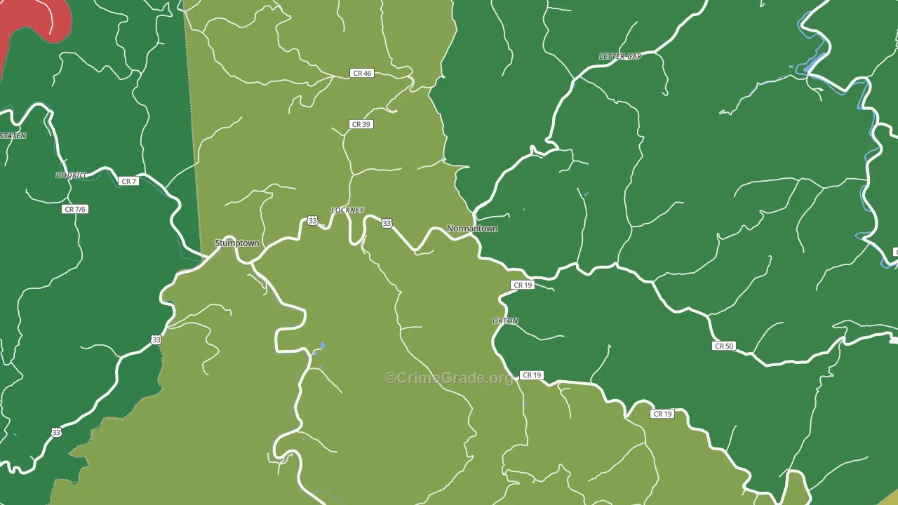 25267, WV Map of Theft Rates