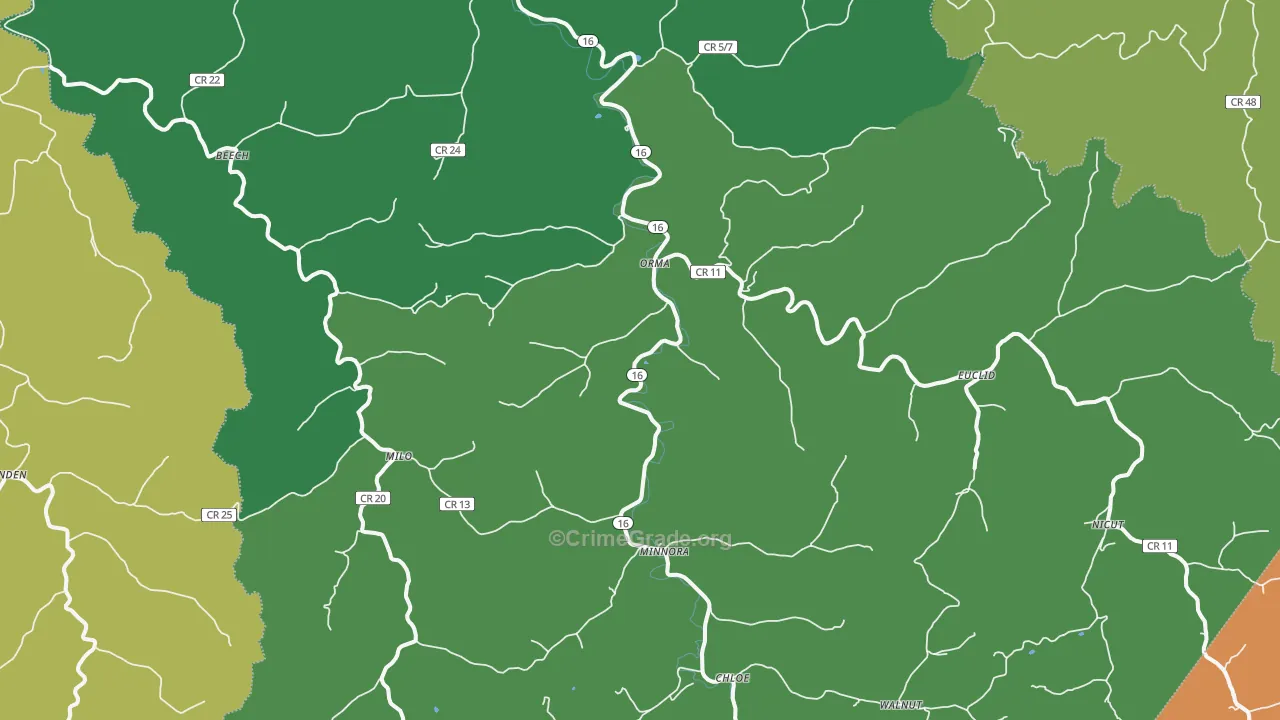 25268, WV Map of Theft Rates