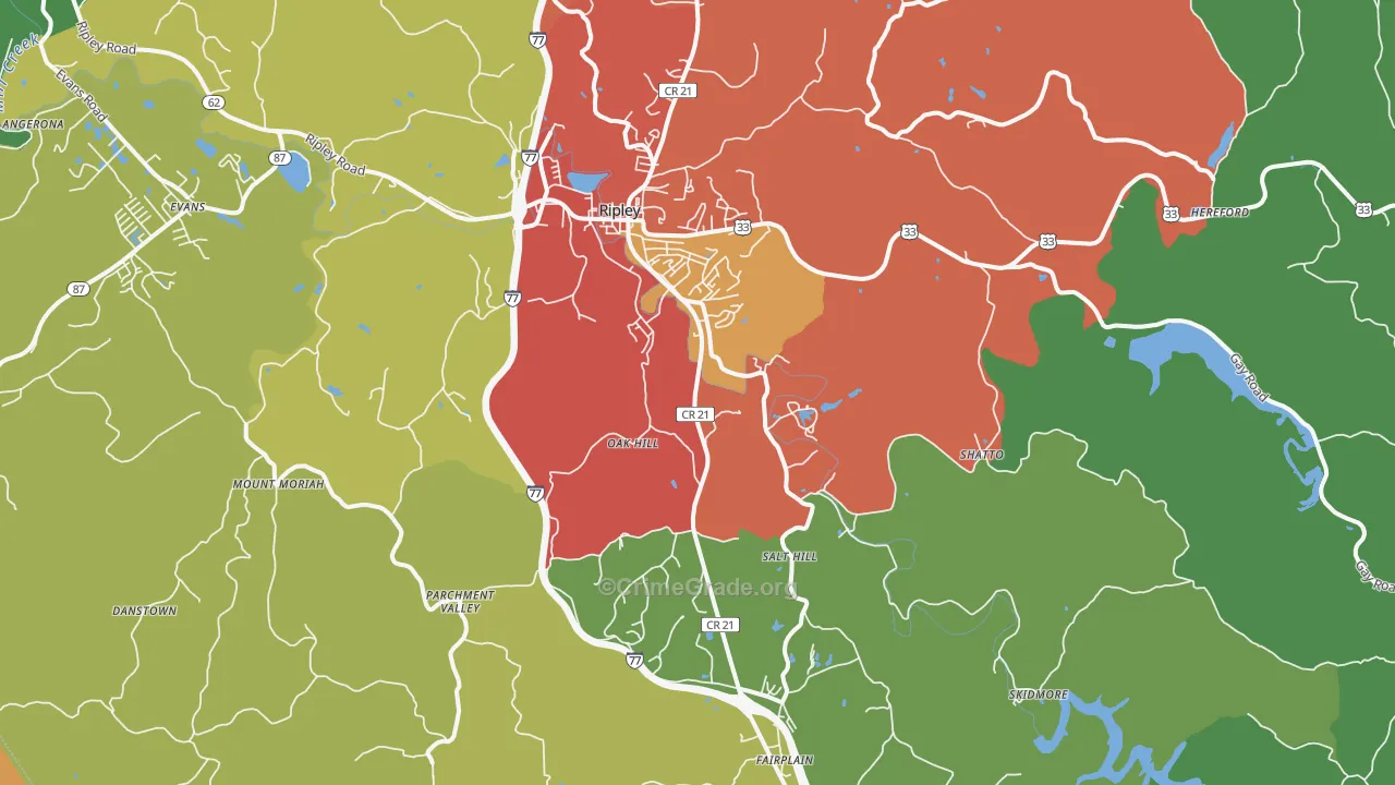 25271, WV Map of Theft Rates
