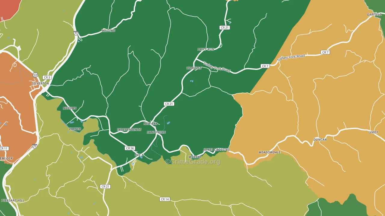 25275, WV Map of Theft Rates