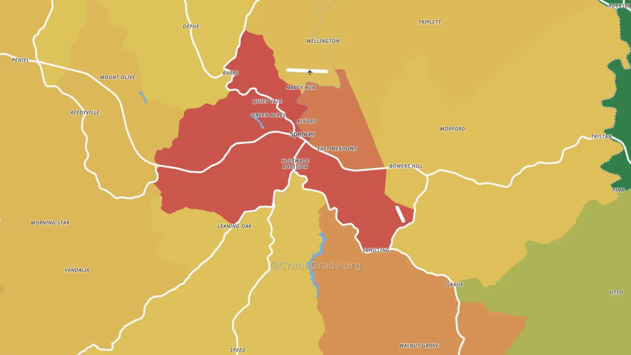 25276, WV Map of Theft Rates