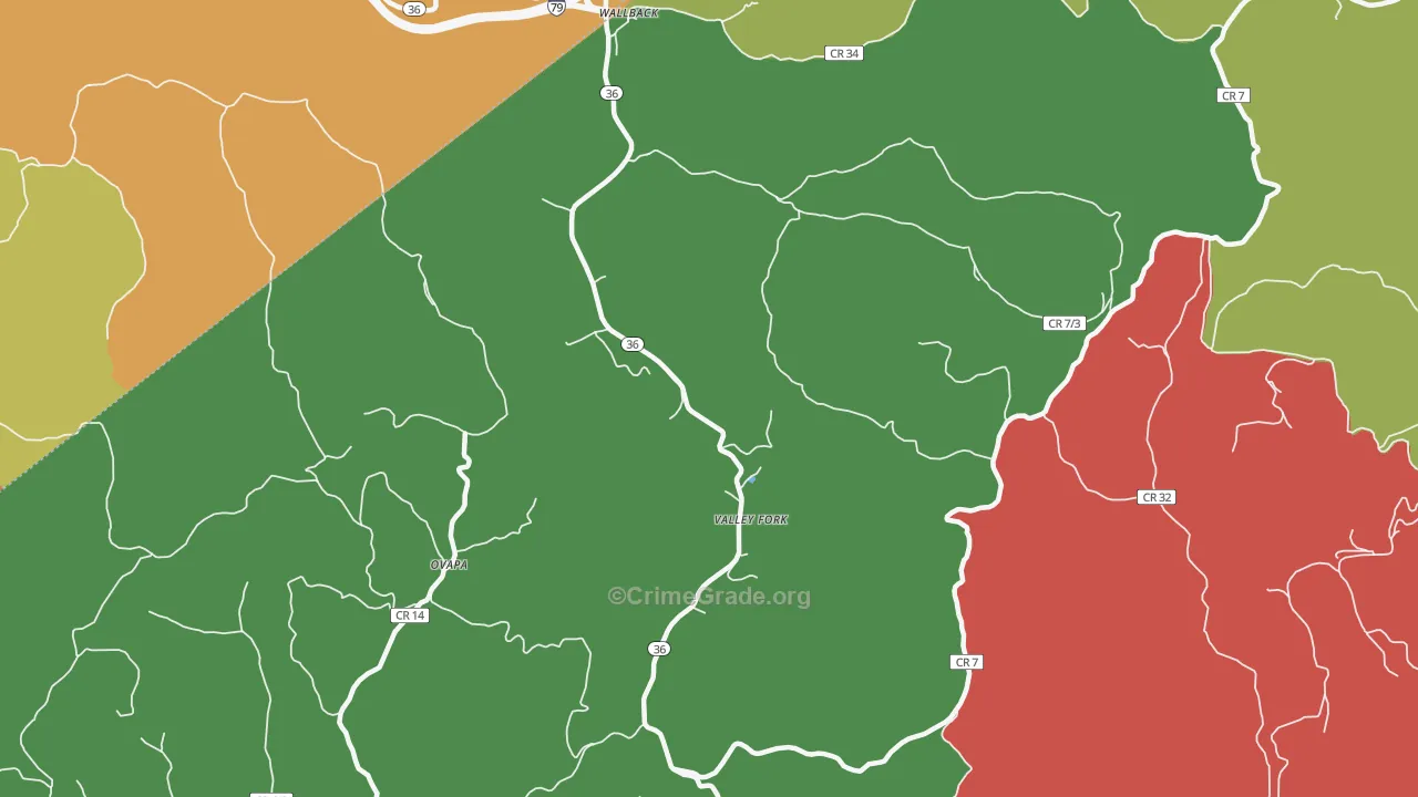 25285, WV Map of Theft Rates