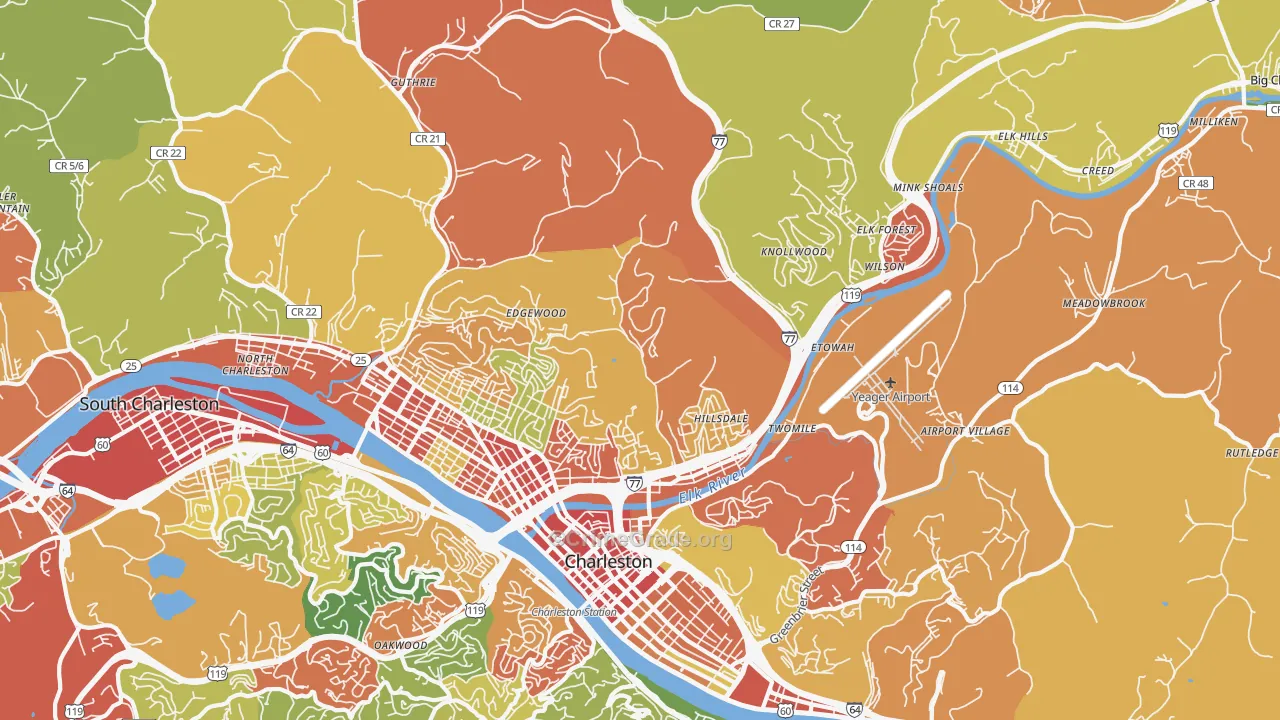 25302, WV Map of Theft Rates