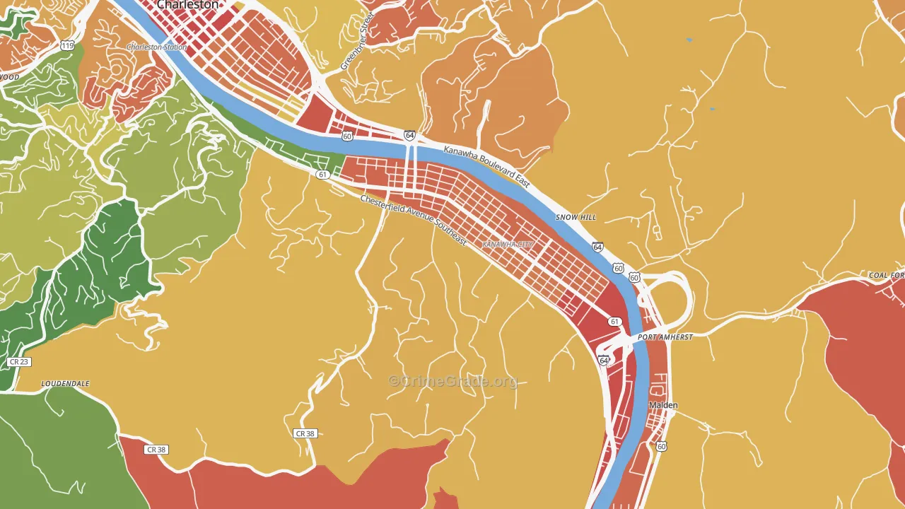 25304, WV Map of Theft Rates