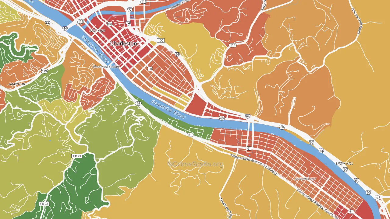25305, WV Map of Theft Rates
