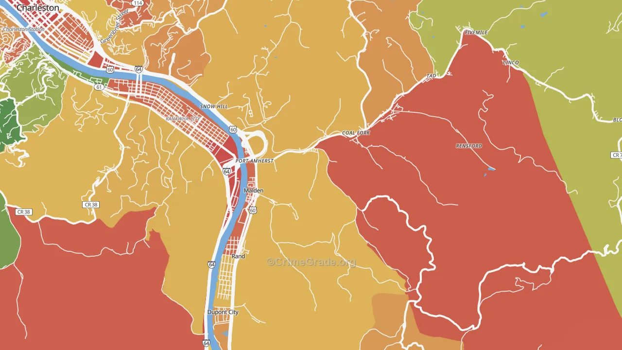 25306, WV Map of Theft Rates