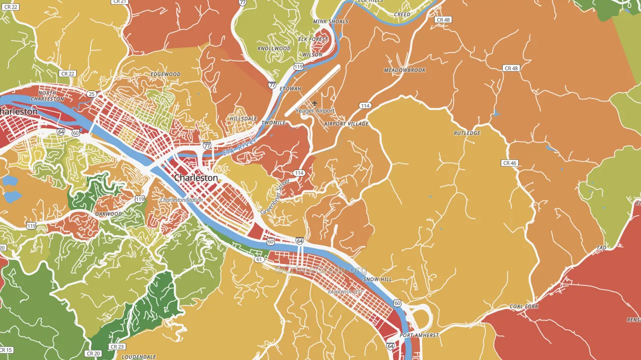 25311, WV Map of Theft Rates
