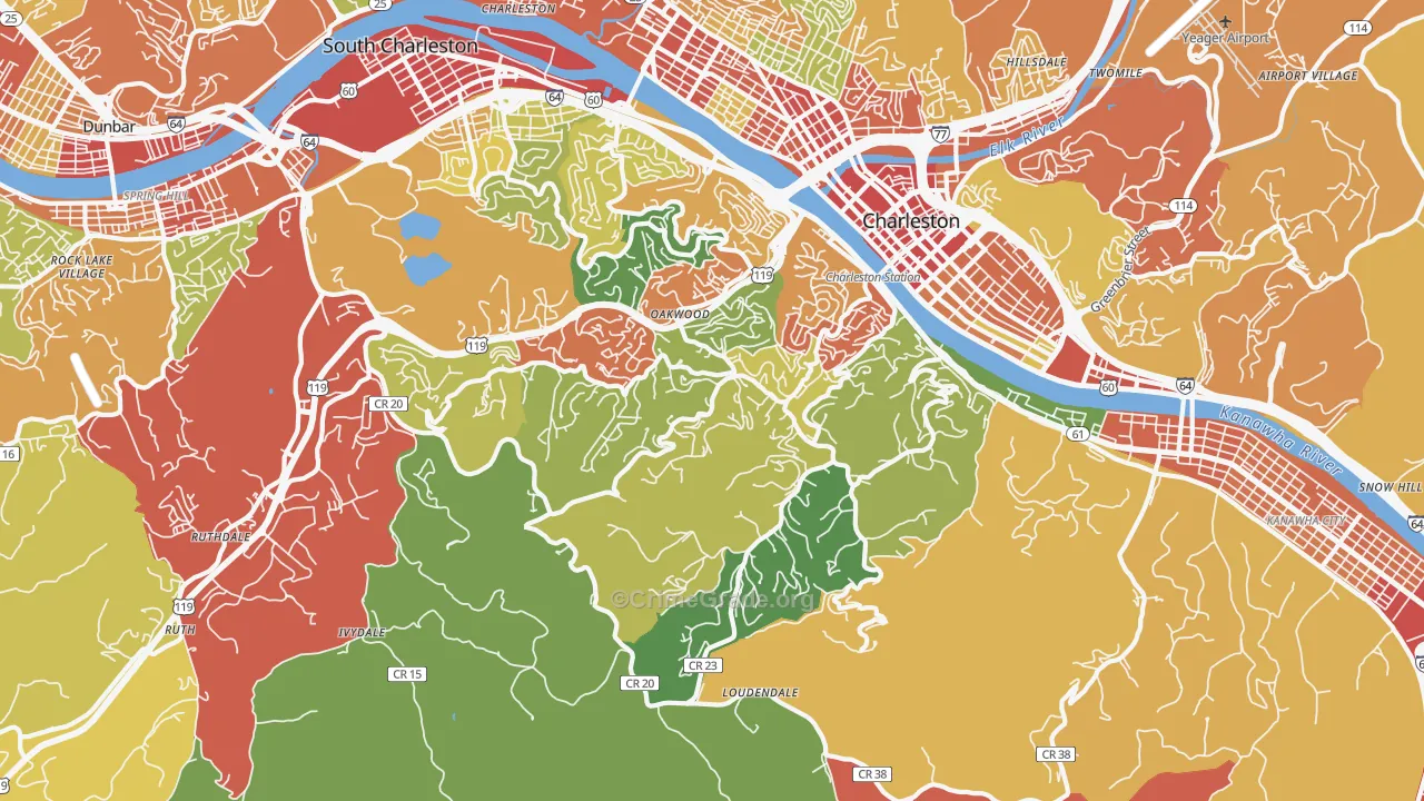 25314, WV Map of Theft Rates