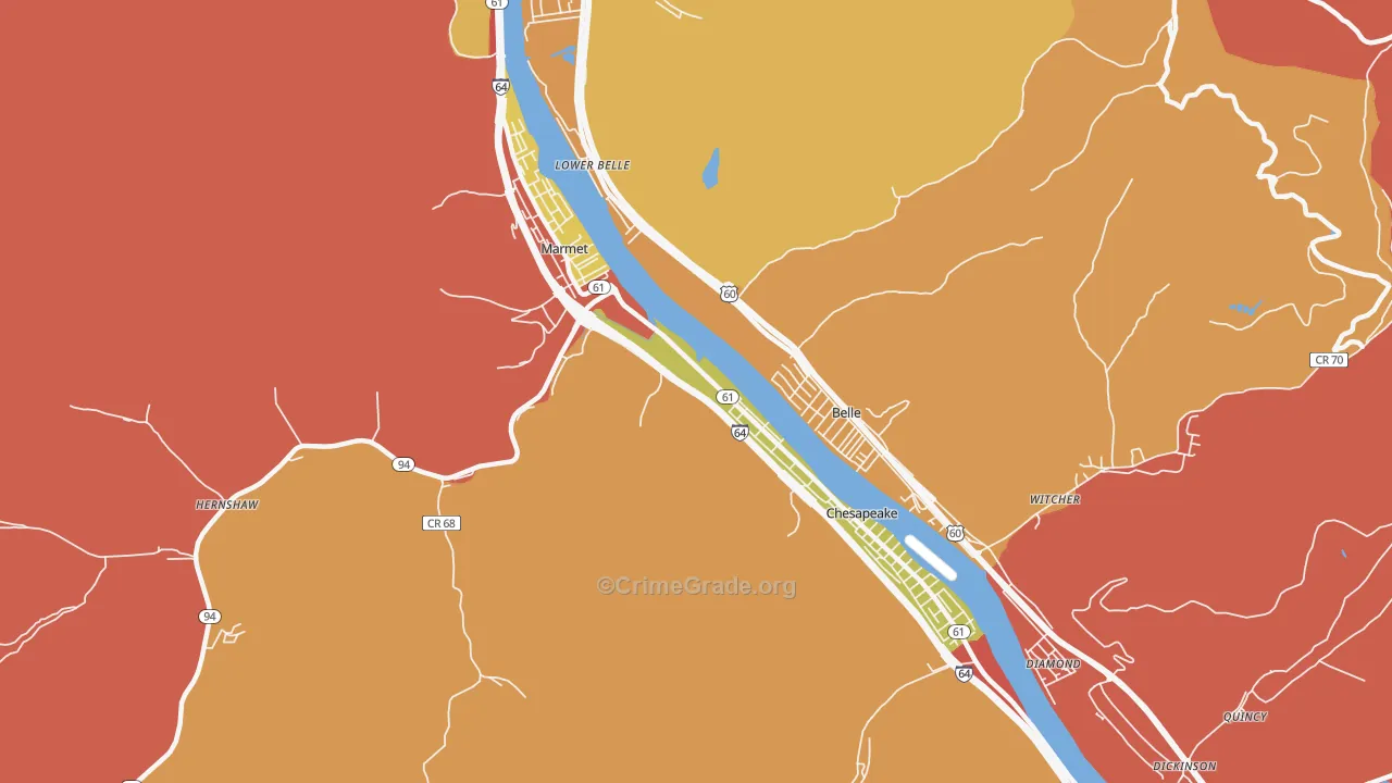25315, WV Map of Theft Rates