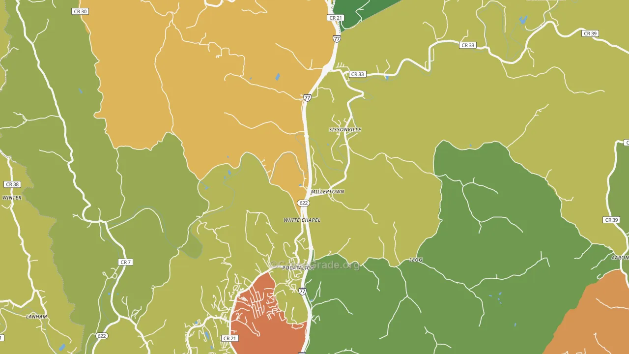 25320, WV Map of Theft Rates