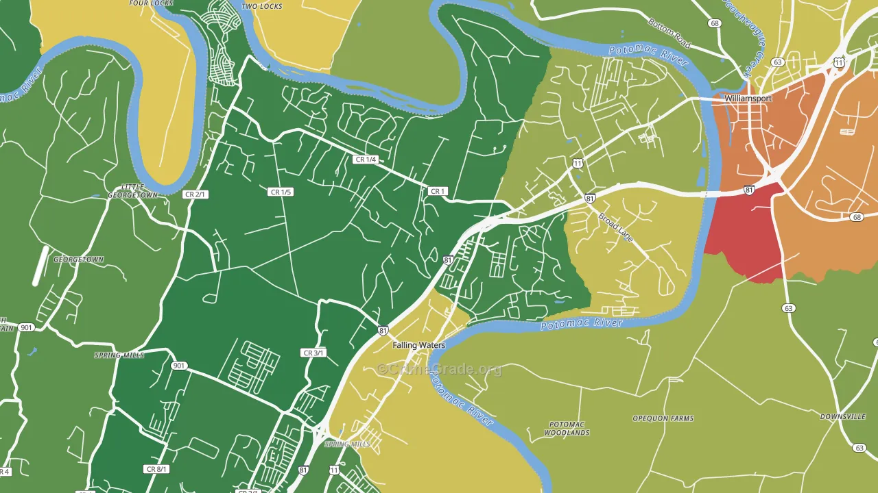 25419, WV Map of Theft Rates