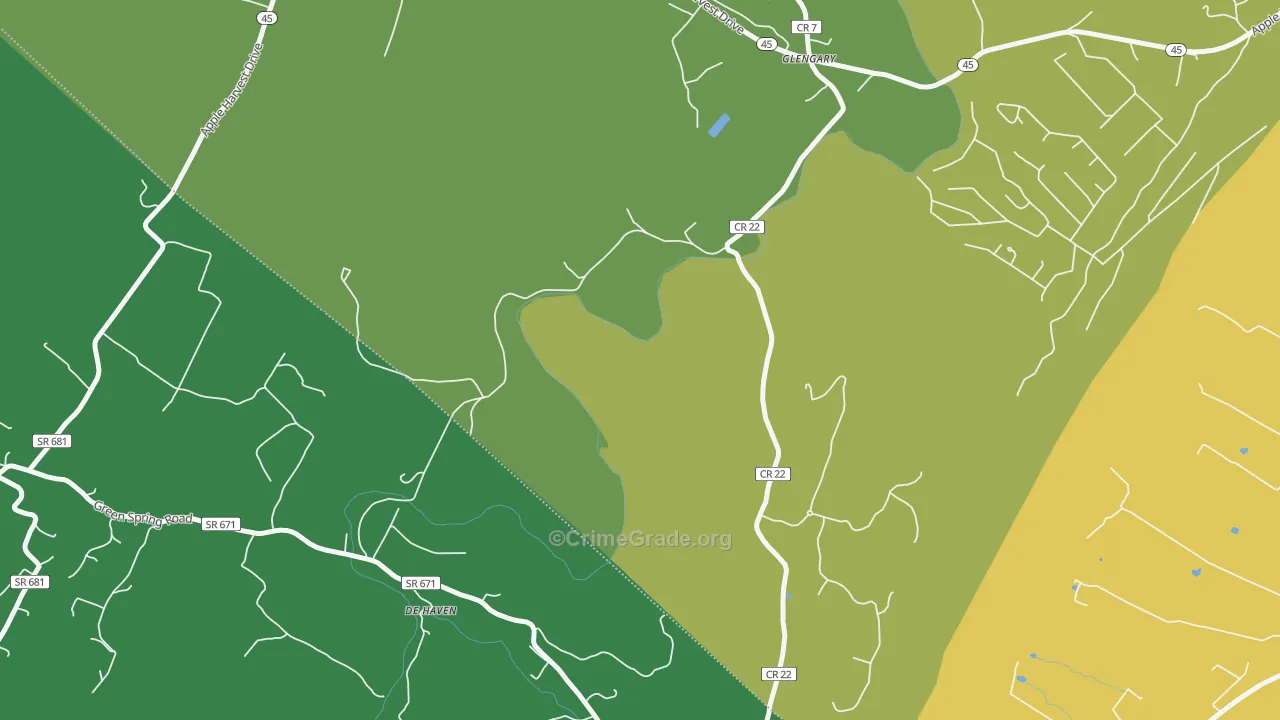 25421, WV Map of Theft Rates