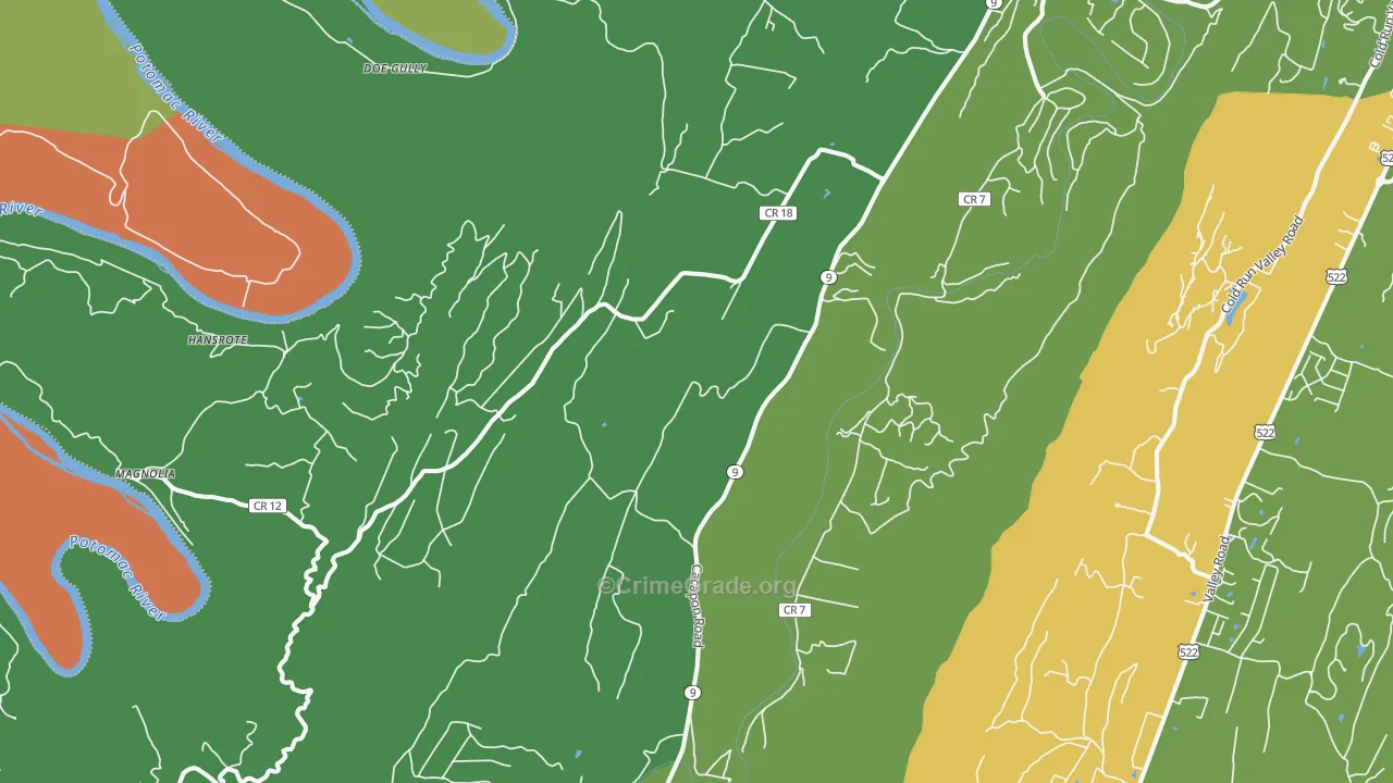 25422, WV Map of Theft Rates