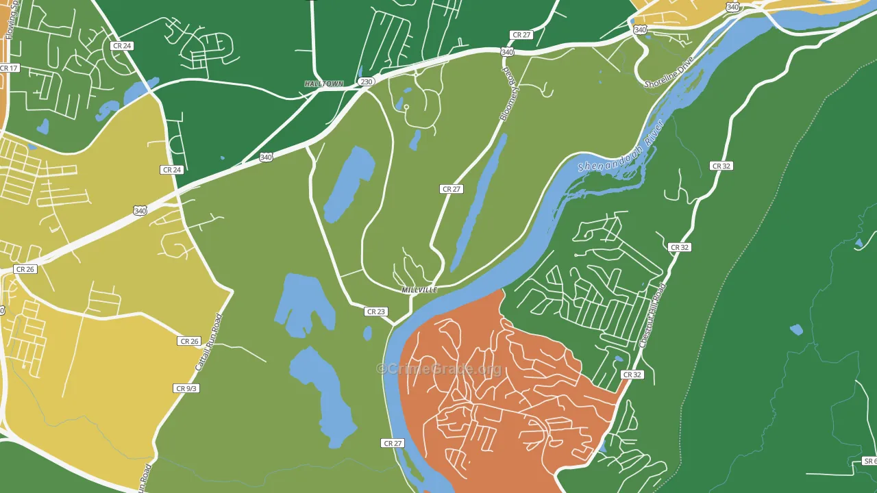 25432, WV Map of Theft Rates