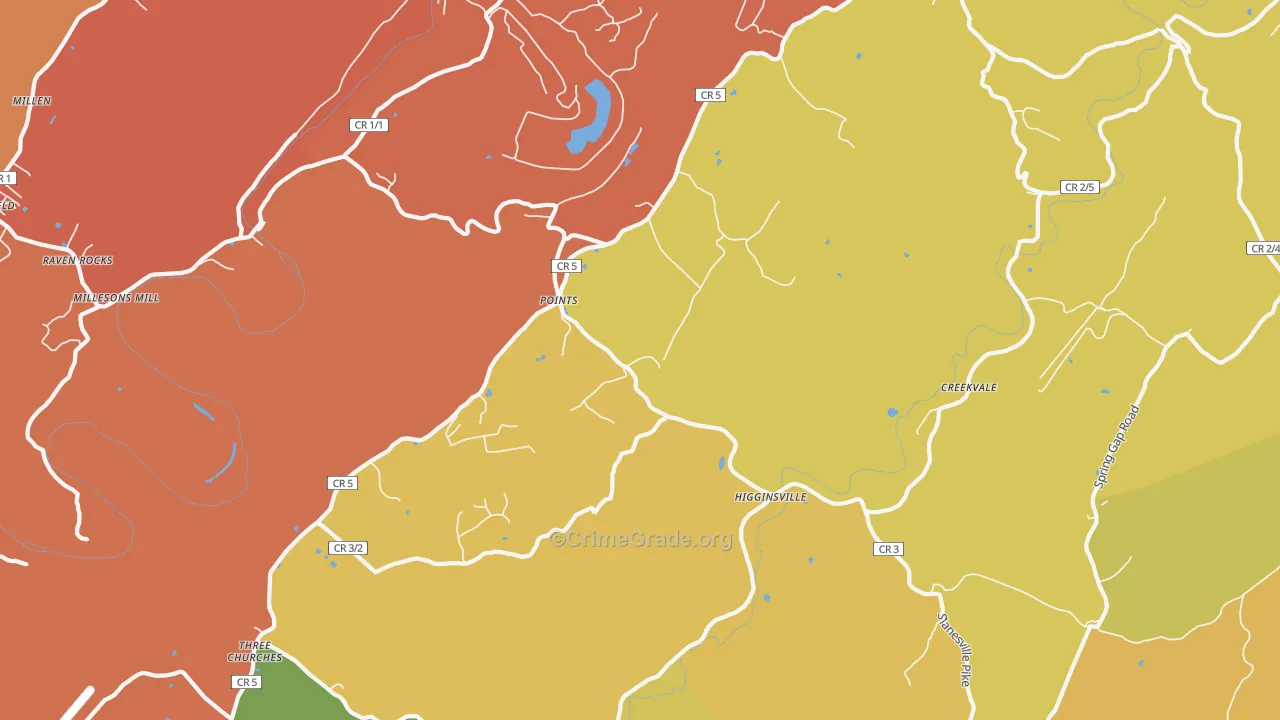 25437, WV Map of Theft Rates