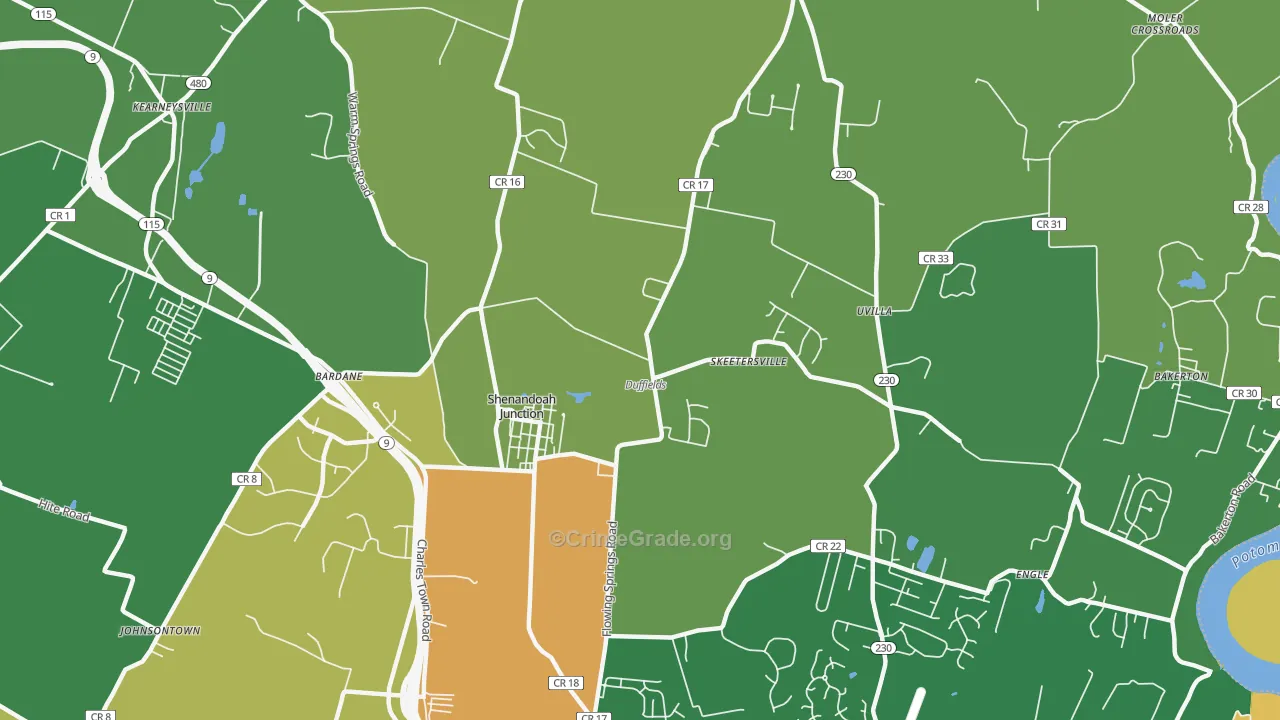 25442, WV Map of Theft Rates