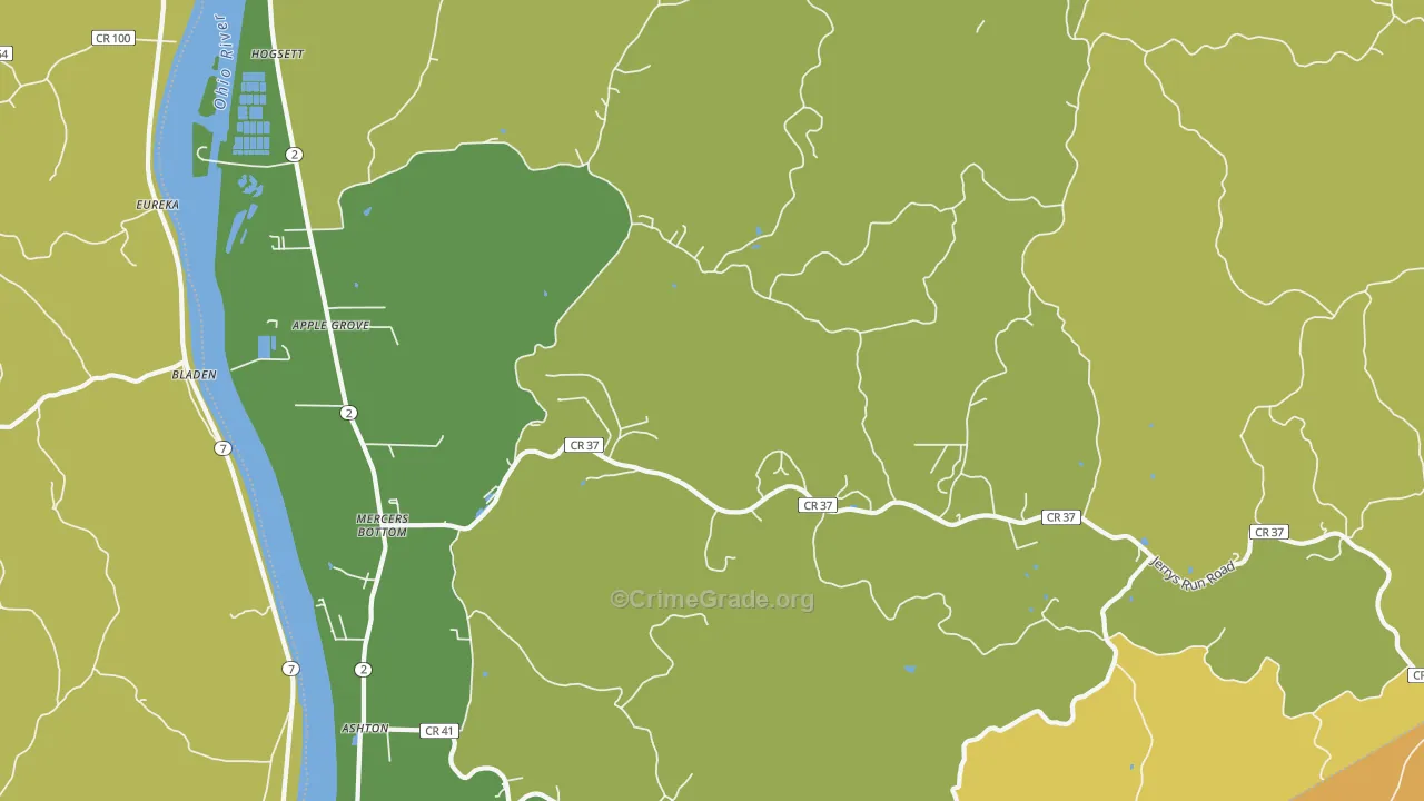 25502, WV Map of Theft Rates
