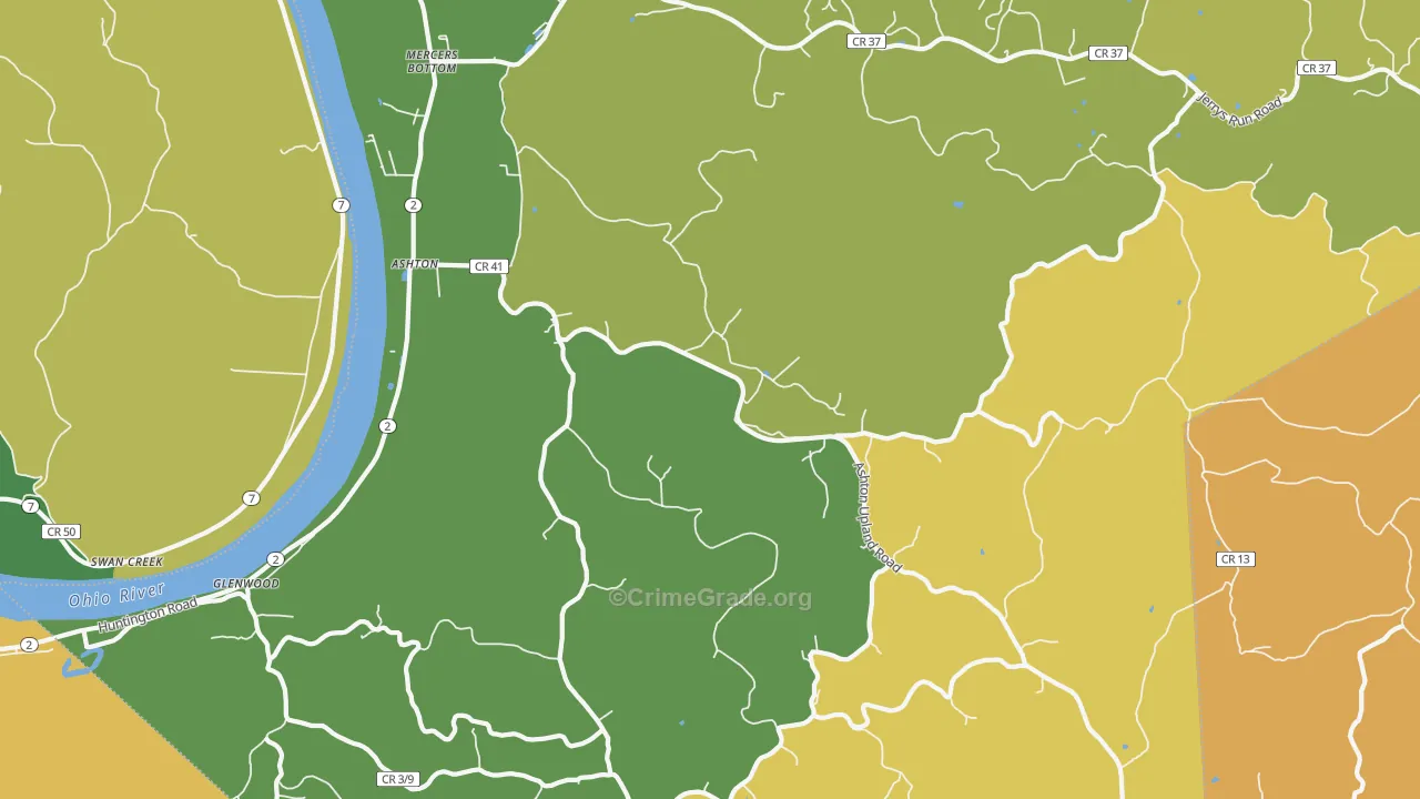 25503, WV Map of Theft Rates
