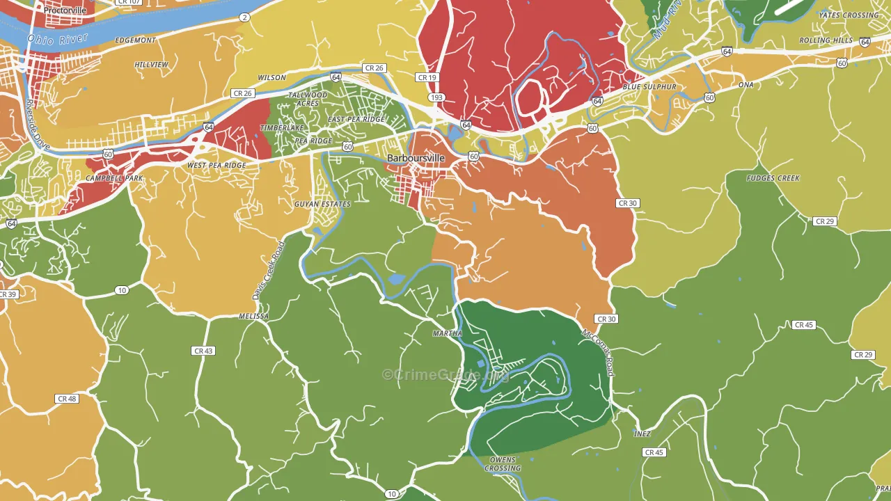 25504, WV Map of Theft Rates