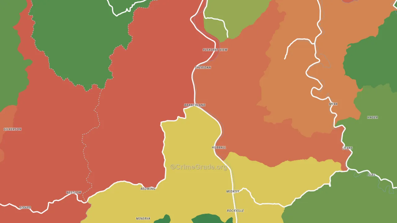 25506, WV Map of Theft Rates