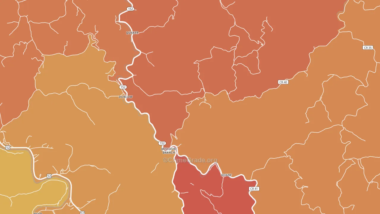 25511, WV Map of Theft Rates