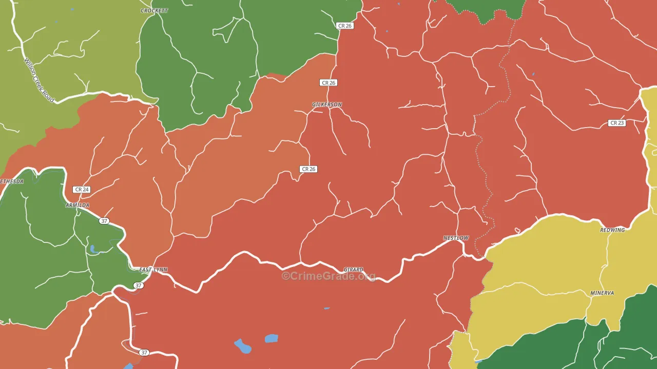 25512, WV Map of Theft Rates