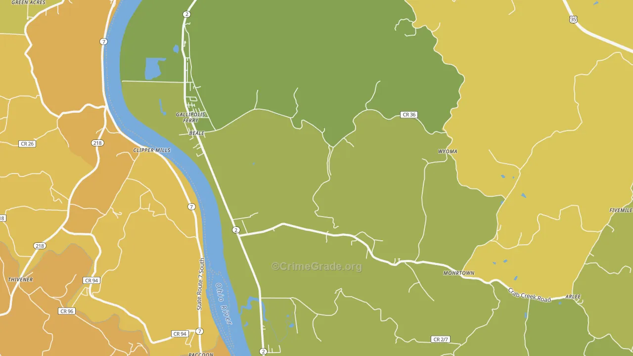 25515, WV Map of Theft Rates