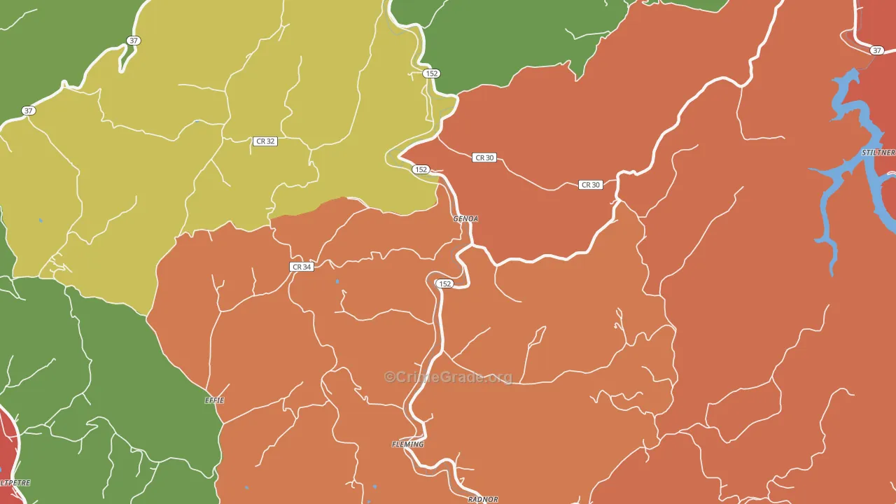 25517, WV Map of Theft Rates