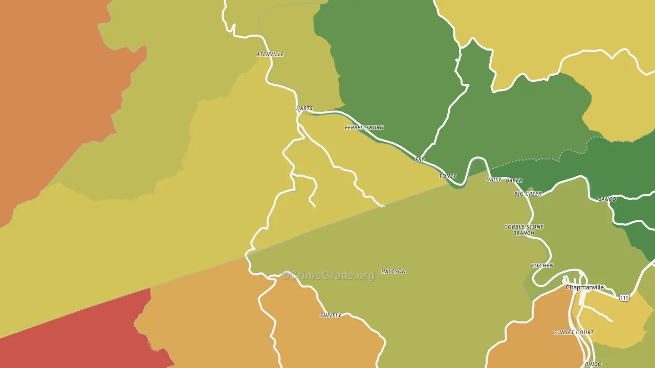 25524, WV Map of Theft Rates
