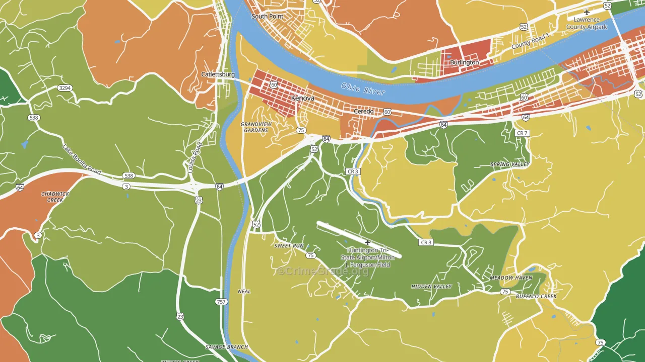 25530, WV Map of Theft Rates
