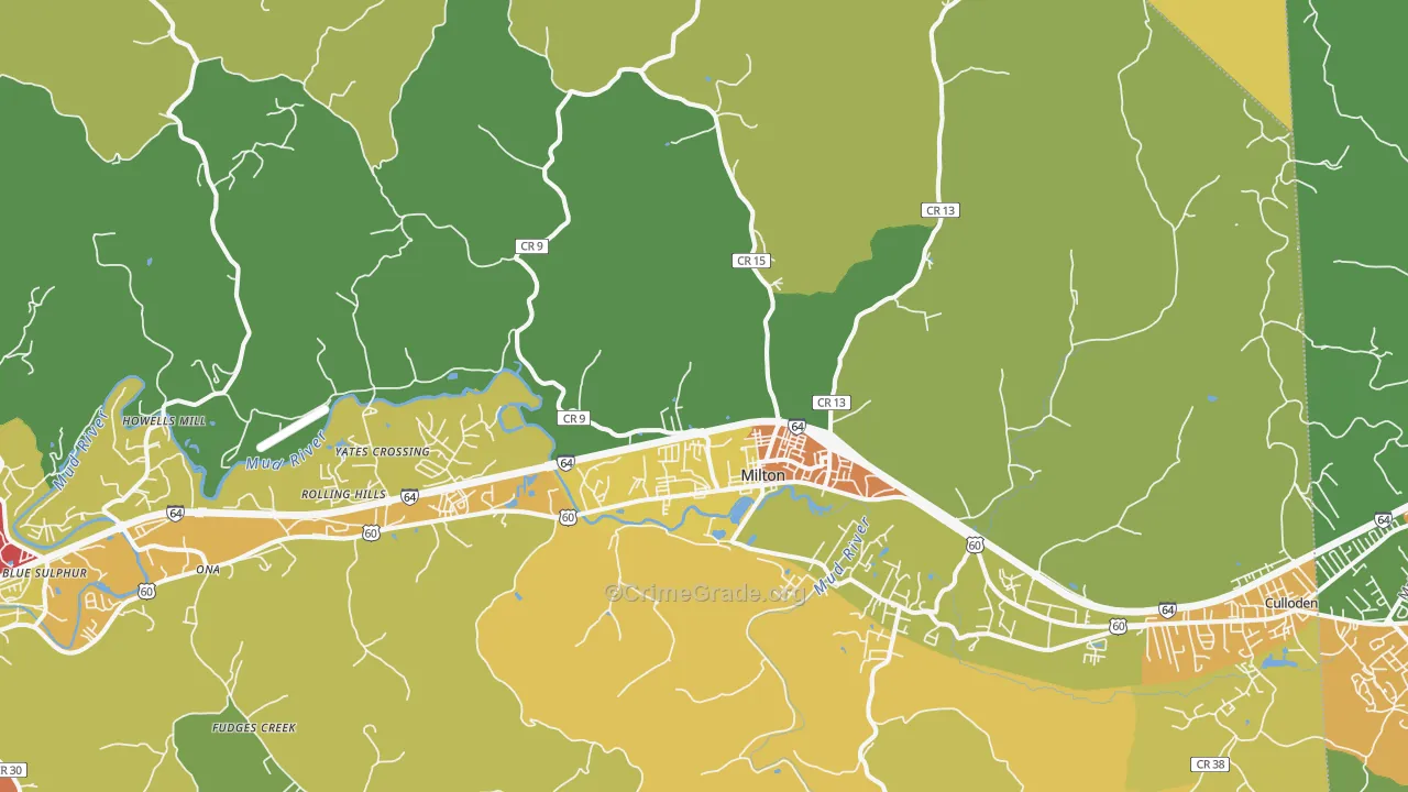 25541, WV Map of Theft Rates
