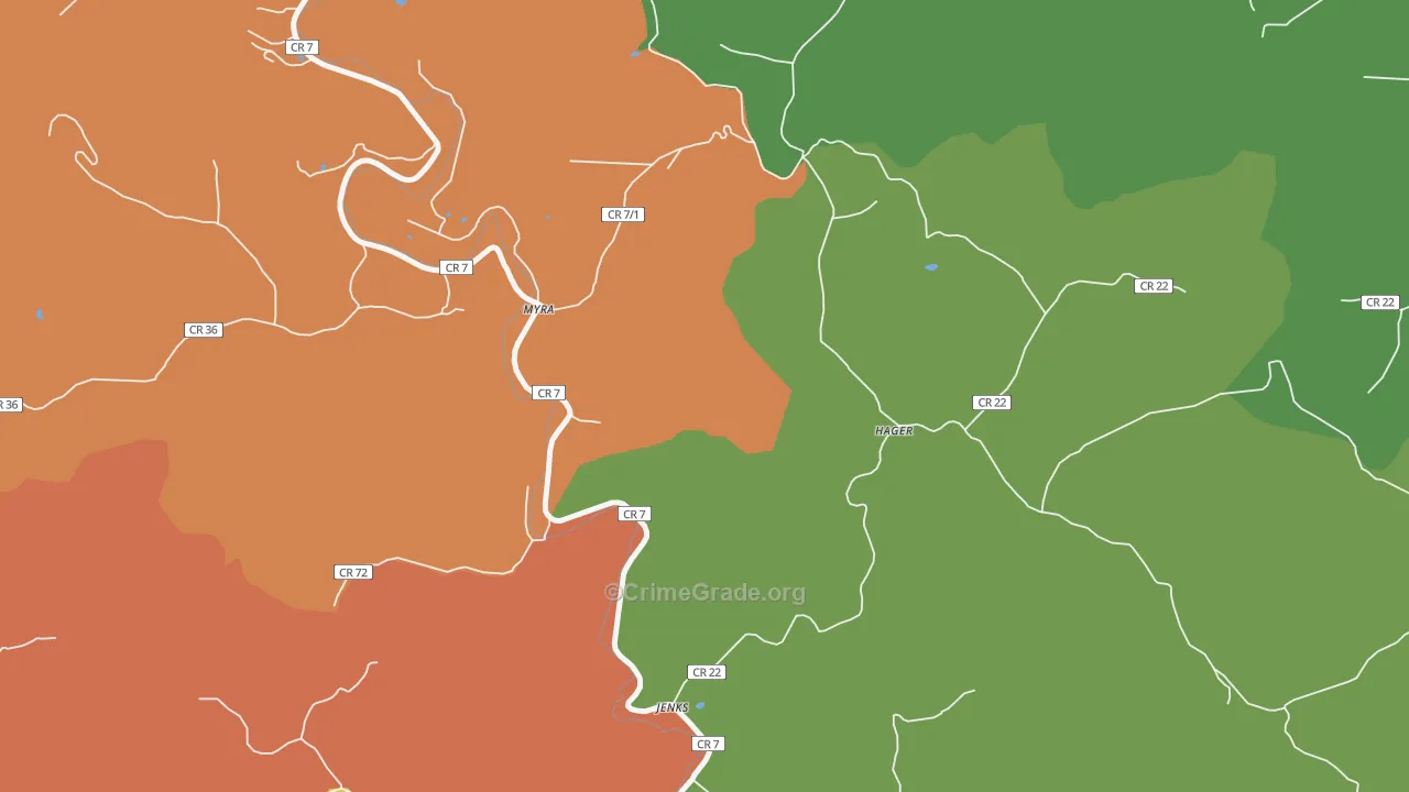 25544, WV Map of Theft Rates