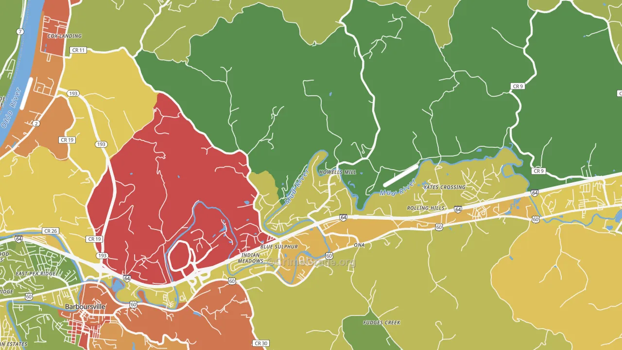 25545, WV Map of Theft Rates
