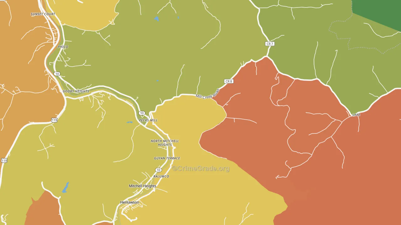25547, WV Map of Theft Rates