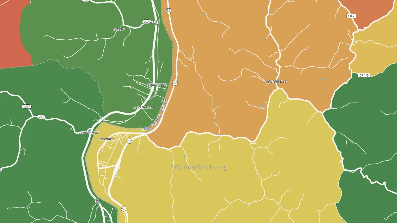 25555, WV Map of Theft Rates