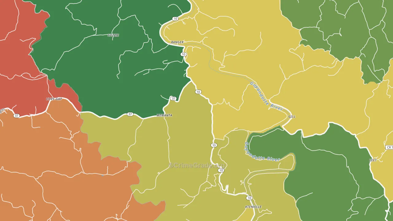 25557, WV Map of Theft Rates