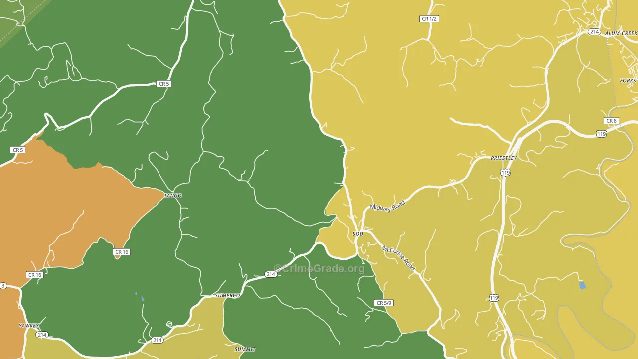 25564, WV Map of Theft Rates